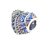Aqua Heart Charm 925 Silver Crystals & CZ Beads for Bracelets