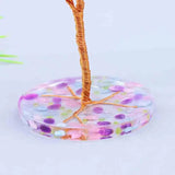 Aquamarine Amethyst Powder Crystal Healing Stone Tree Of life Desk Decor