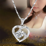 Aquamarine & Amethyst Heart Pendant Necklace 18k Choker Jewelry