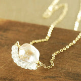 Aquamarine March Birthstone Necklace Seafoam Gemstone Pendant