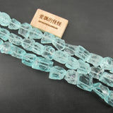 Aquamarine Natural Glass Quartz Rough Nugget Loose Beads 15"
