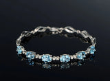 Aquamarine Bracelet 925 Sterling Silver Sky Gemstone Student Gift