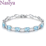 Aquamarine Bracelet 925 Sterling Silver Sky Gemstone Student Gift