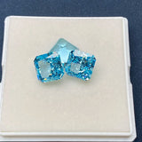 Aquamarine CZ Square Crush Ice Cubic Zirconia for Jewelry