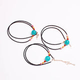 Aquamarine Amazonite Quartz Chocker Necklace Spinel Beads 16.5"