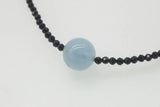 Aquamarine & Spinel Chocker Necklace 16.5in Round 12mm Beads Nature Woman