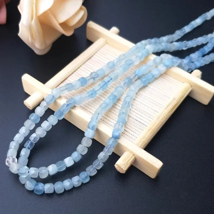 Aquamarine/Crystal/Sunstone 4mm Faceted Beads for DIY Jewelry Making