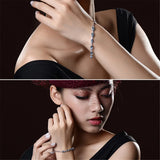 Aquamarine Gemstone Crystal Chain Bracelet for Women
