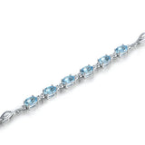 Aquamarine Gemstone Crystal Chain Bracelet for Women