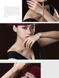 Aquamarine Gemstone Crystal Chain Bracelet for Women