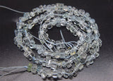 Aquamarine pillar 4-7mm beads DIY jewelry making gemstone