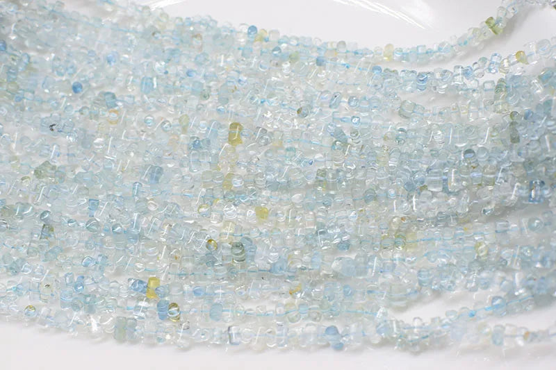 Aquamarine Pillar Beads 4-7mm for DIY Jewelry Making Loose Beads