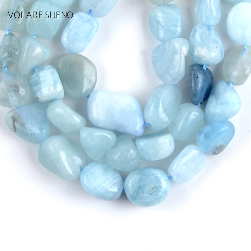 Aquamarines Stone Irregular Beads 8-10mm Wholesale