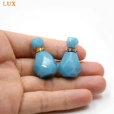 Aquamarine Perfume Bottle Pendant Necklace December Birthstone