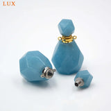 Aquamarine Perfume Bottle Pendant Necklace December Birthstone