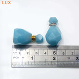 Aquamarine Perfume Bottle Pendant Necklace December Birthstone