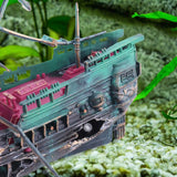 Plactic Aquarium Air Split Shipwreck Fish Tank Decor