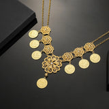 Arab Coin Big Necklace for Women Muslim Islam Middle East Wealth Symbol Wedding
