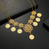 Arab Coin Big Necklace for Women Muslim Islam Middle East Wealth Symbol Wedding