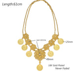 Arab Coin Big Necklace for Women Muslim Islam Middle East Wealth Symbol Wedding