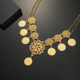 Arab Coin Big Necklace for Women Muslim Islam Middle East Wealth Symbol Wedding