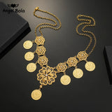 Arab Coin Big Necklace for Women Muslim Islam Middle East Wealth Symbol Wedding