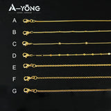 Arab Long Chains 18k Copper Plated Waterproof Pendant Chains