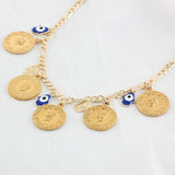 Arab Islam Evil Eye Coin Bracelet Vintage Punk Bangle