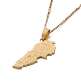 Arab Muslim Brass Liban Flag Lebanon Map Pendant Necklace