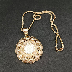 Arab Muslim Women's Coin Pendant Necklace Ethnic Bride Jewelry