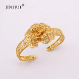 Arab Brass Flowers Bangles Women Bracelet African Wedding