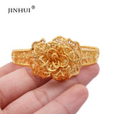 Arab Brass Flowers Bangles Women Bracelet African Wedding