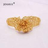 Arab Brass Flowers Bangles Women Bracelet African Wedding