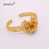 Arab Brass Flowers Bangles Women Bracelet African Wedding