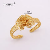 Arab Brass Flowers Bangles Women Bracelet African Wedding