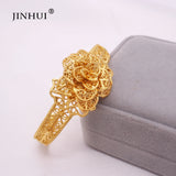 Arab Brass Flowers Bangles Women Bracelet African Wedding