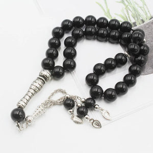 Arab Printed Glass Masbahah Islamic Prayer Beads 33 Beads 10MM Strand Bracelets