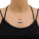 Egypt Map Flag Necklace Stainless Steel Africa Men Women Gold/Steel Jewelry