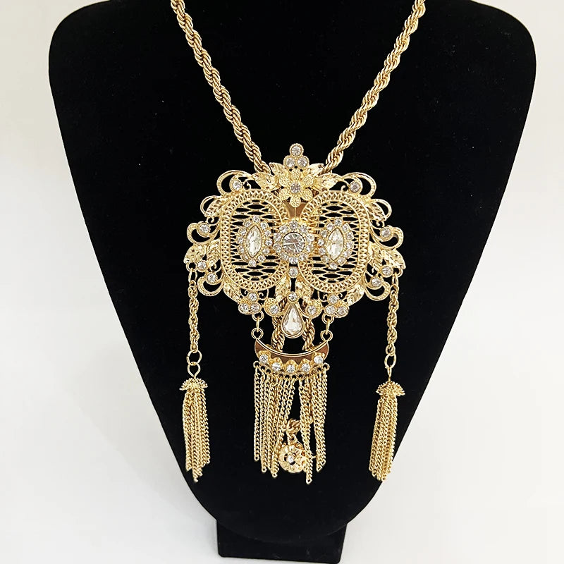 Arab Wedding Necklace Tassel Pendant Algerian Jewelry Metal Waist Adjuster