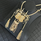Arab Wedding Necklace Tassel Pendant Algerian Jewelry Metal Waist Adjuster
