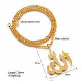 Arabia Muslim Men Allah Pendant Necklace Belif Religous Sweater Chain DB3035