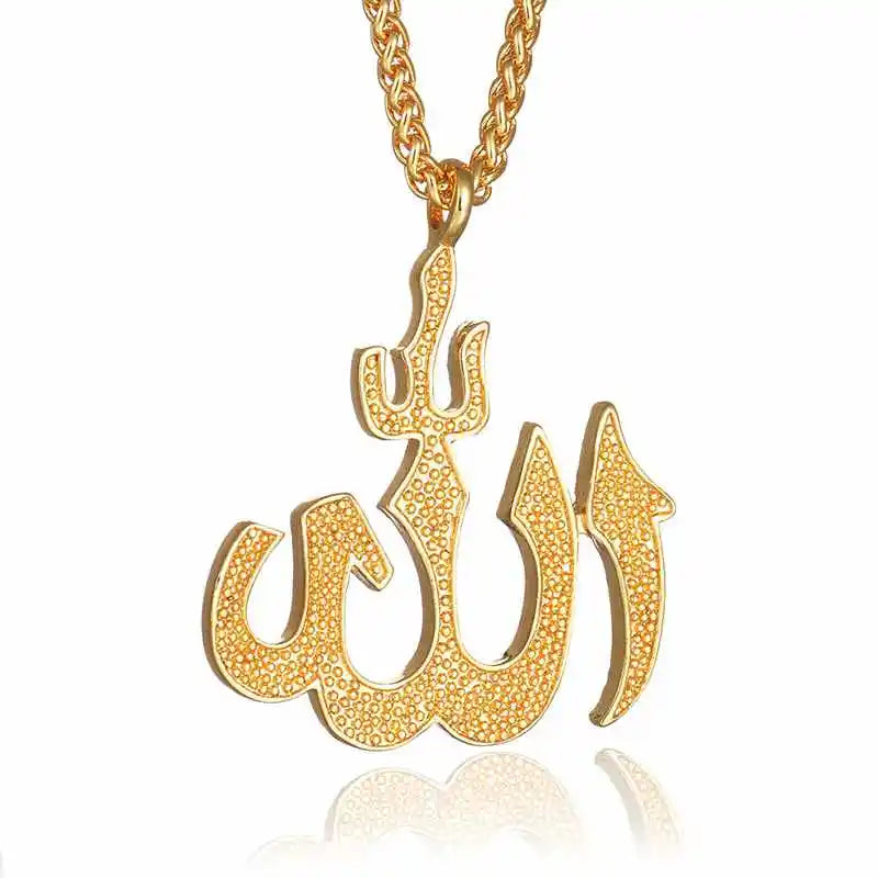 Arabia Muslim Men Allah Pendant Necklace Belif Religous Sweater Chain DB3035