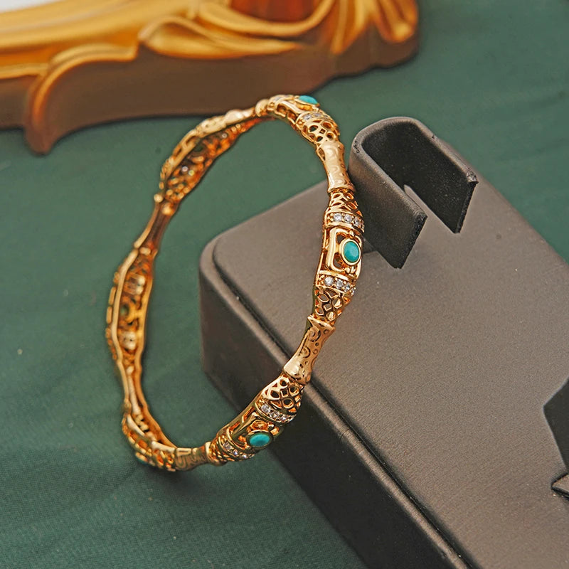 Arabian Dubai Wedding Bridal Bracelet Copper Plated Cuff Bracelet