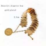 Arabian Dubai Wedding Jewelry Plated Coin Bracelet Set