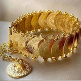 Arabian Dubai Wedding Jewelry Plated Coin Bracelet Set