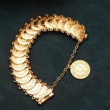 Arabian Dubai Wedding Jewelry Plated Coin Bracelet Set