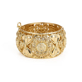 Arabian Hollow Flower Gilt Bridal Jewelry Bracelet Open Cuff