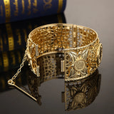 Arabian Hollow Flower Gilt Bride Jewelry Bracelet Double Coin Bracelet