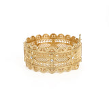 Arabian Style Women's Metal Bracelet - Noble Hollow Flower Carving