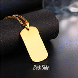 Arabic Allah Necklace Stainless Steel Gold/Black Gun Plated Dog Tag Pendant